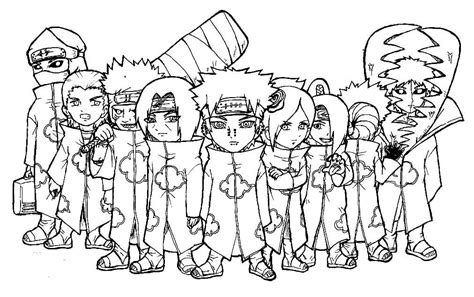 akatsuki coloriage|Akatsuki Coloring Page 